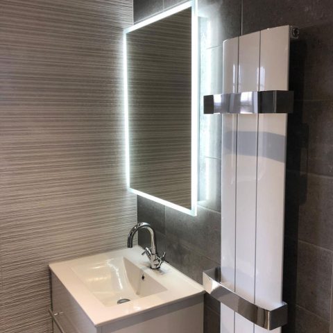 bathroom sink illuminated mirror radiator
